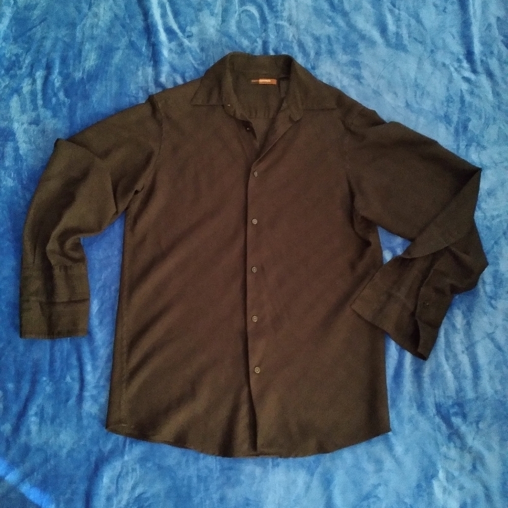 Metro Concepts Men's Long Sleeve Black Collar Dress Shirt